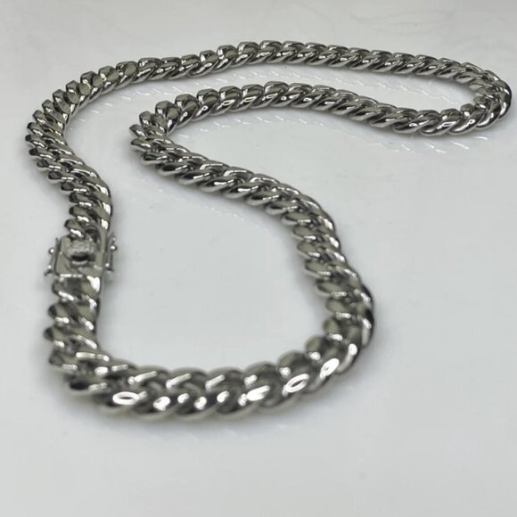 Miami Cuban Curb Link Chain Necklace 316L Stainless Steel - Picture 1 of 11